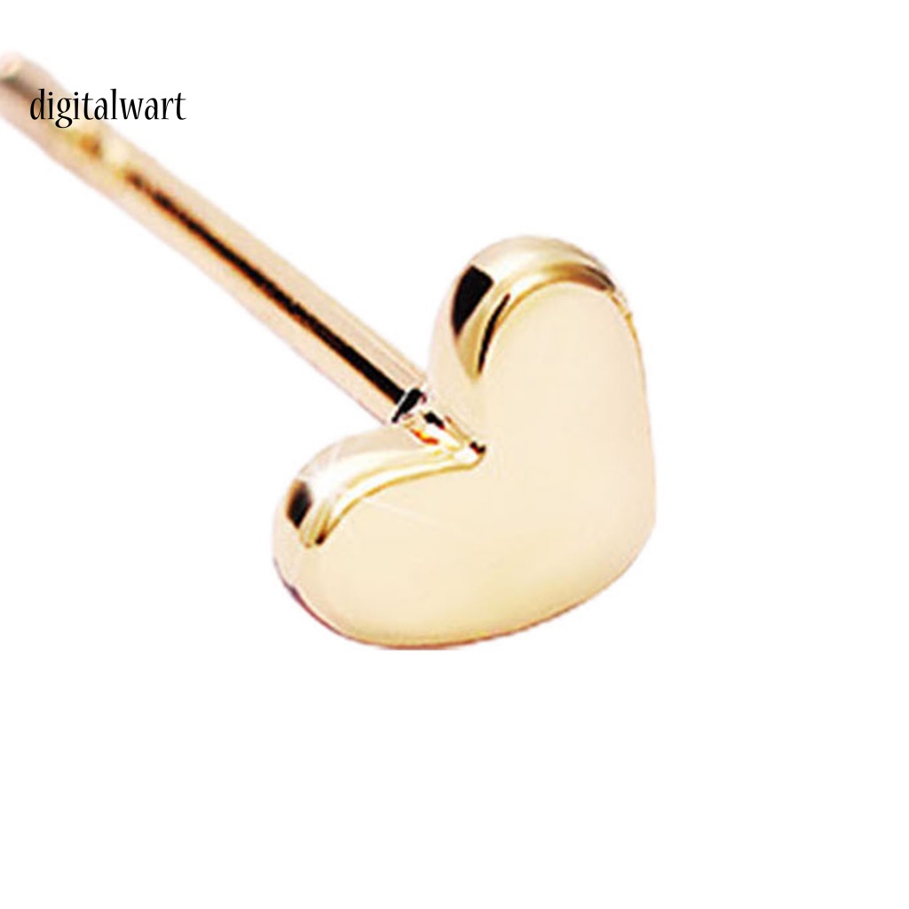 Kỹ Thuật Số| 1 Cặp Bông Tai Hình Trái Tim Bề Mặt Mịn Thanh Lịch Sáng Bóng