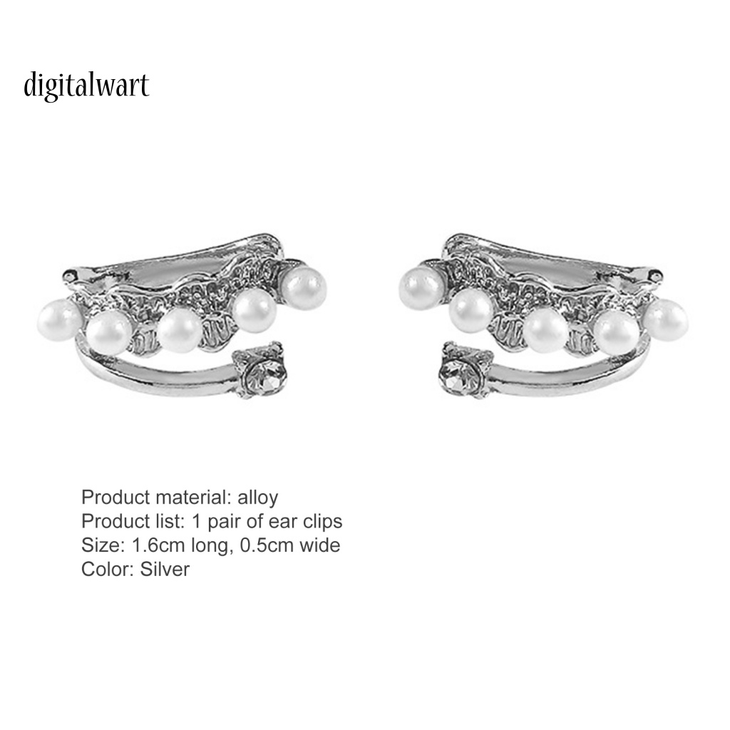 Kỹ Thuật Số| 1 Đôi Bông Tai Dạng Kẹp Đính Ngọc Trai Nhân Tạo Mạ Điện Phong Cách Pháp Thời Trang Dự Tiệc