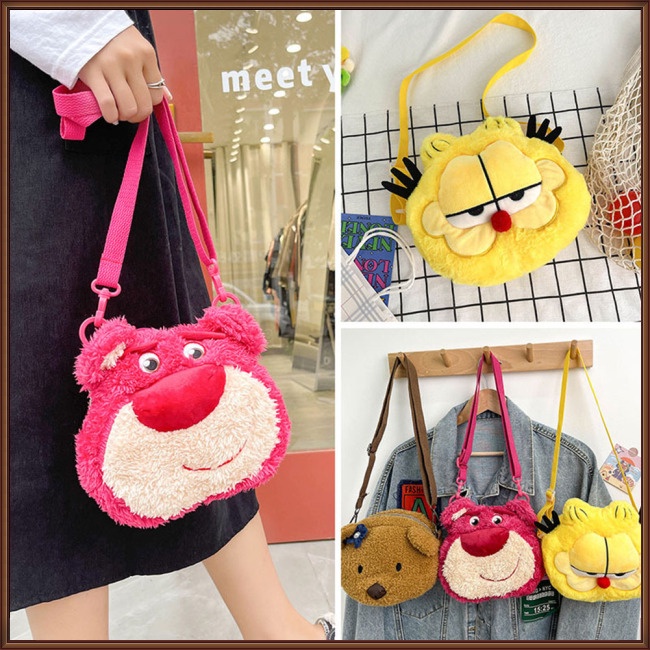 Túi Đeo Vai Bằng Vải Bông Họa Tiết Hoạt Hình Sáng Tạo Dễ Thương Cho Nữ