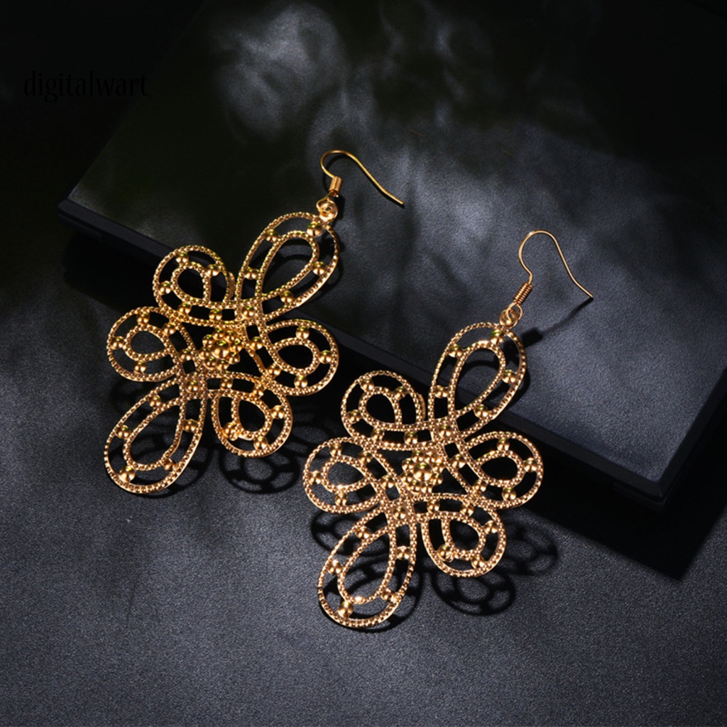 Kỹ Thuật Số| 1 Đôi Bông Tai Hợp Kim Dáng Dài Chống Rỉ Sét Phong Cách Trung Hoa