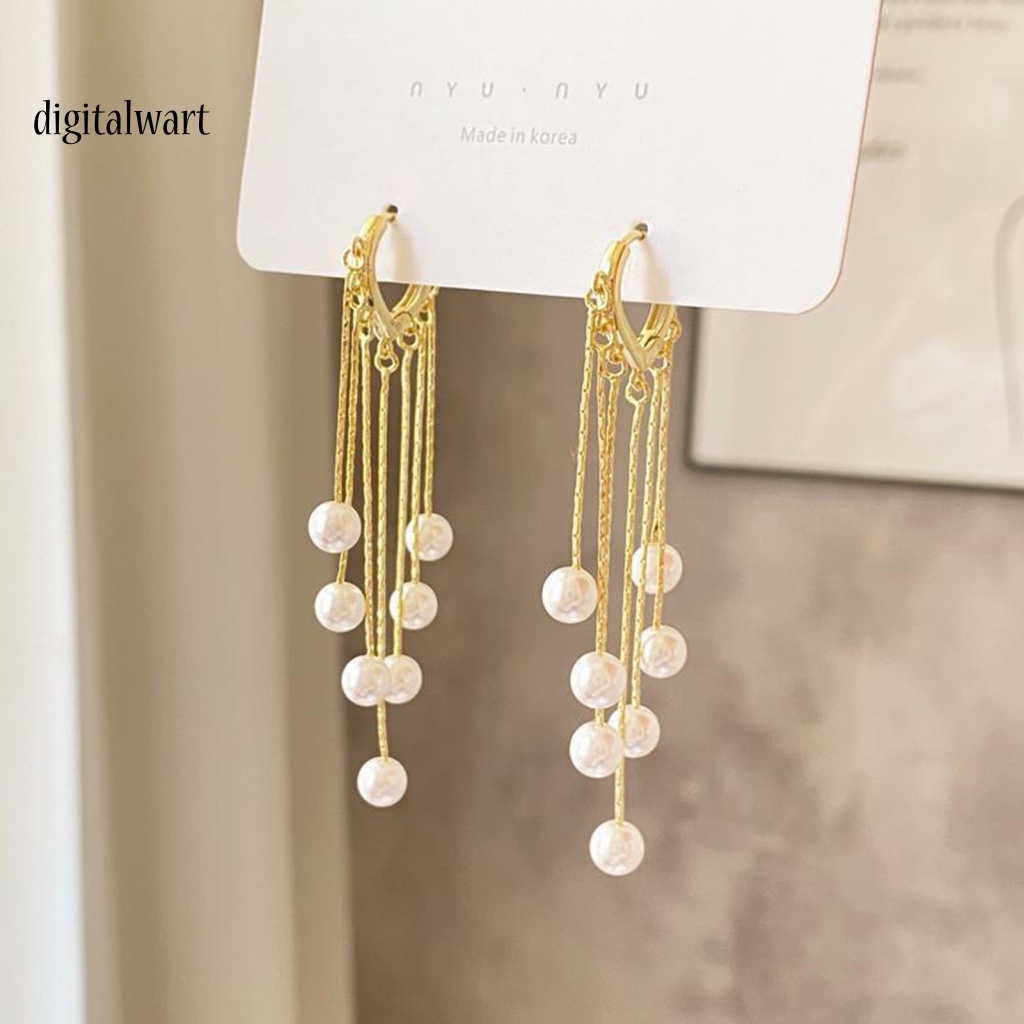 Kỹ Thuật Số| 1 Đôi Bông Tai Ngọc Trai Giả Tua Rua Thời Trang Bohemian Dành Cho Nữ