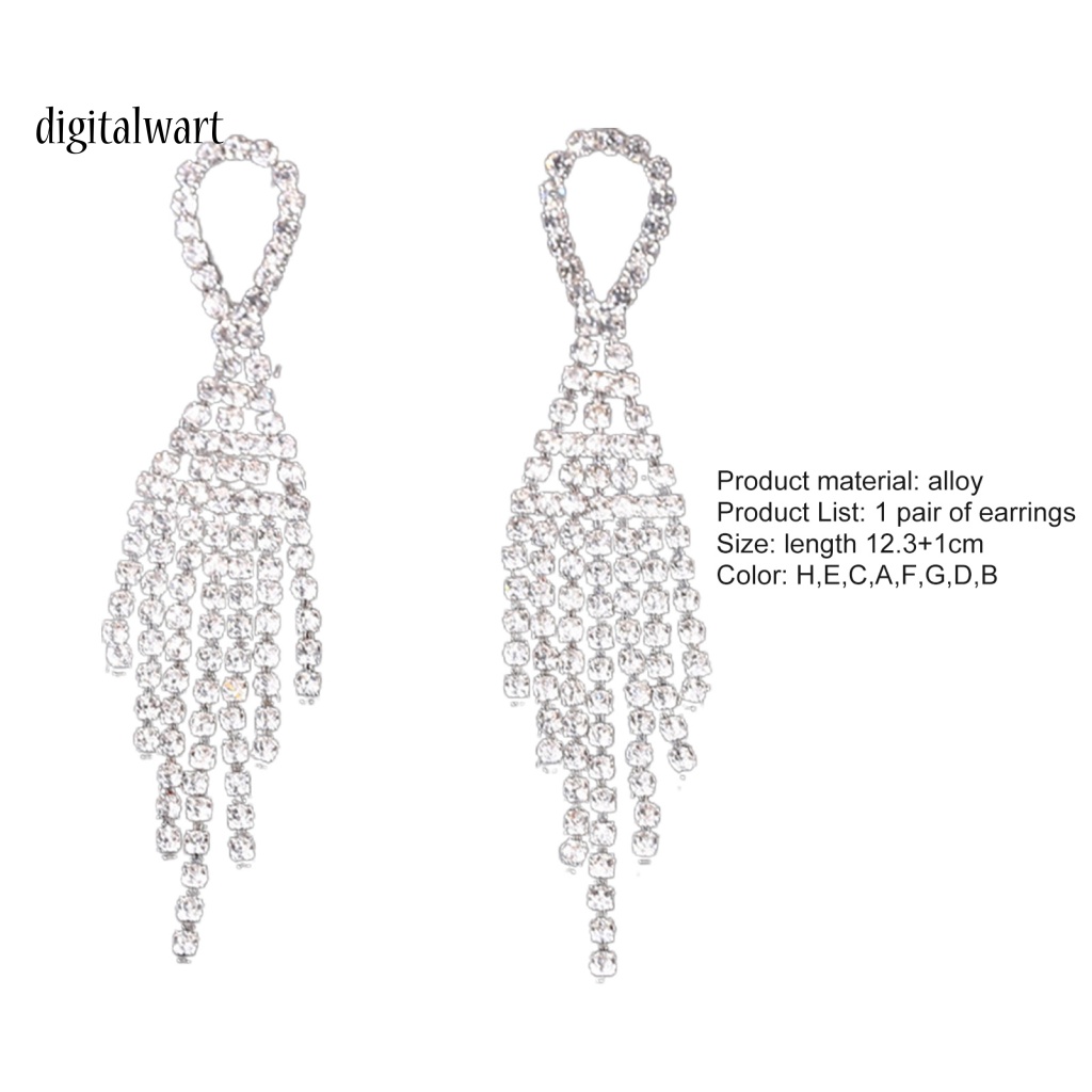 Kỹ Thuật Số| 1 Đôi Bông Tai Tua Rua Đính Đá Lấp Lánh Phong Cách Hàn Quốc Dành Cho Nữ