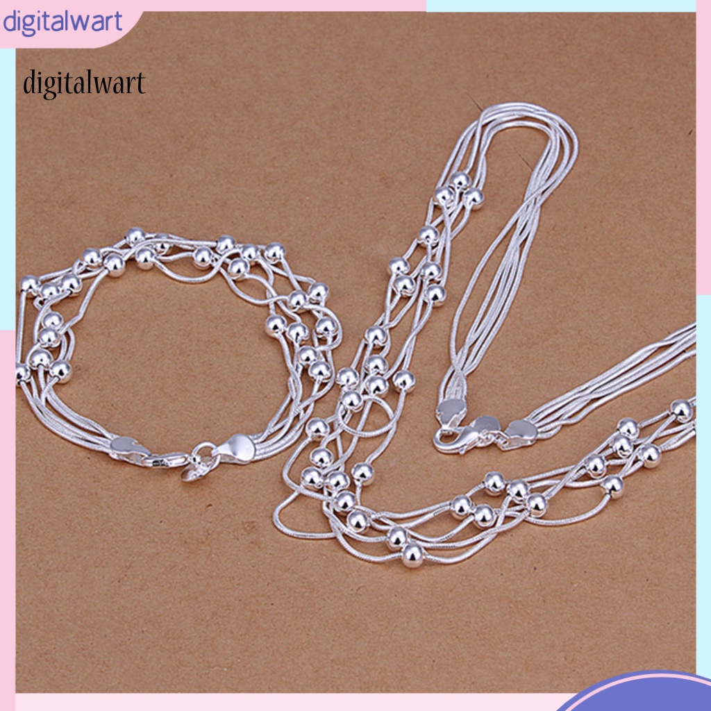 Kỹ Thuật Số| Bộ Vòng Tay / Vòng cổ 5 Hàng Bằng Đồng Tinh Xảo Quyến Rũ Cho Nữ