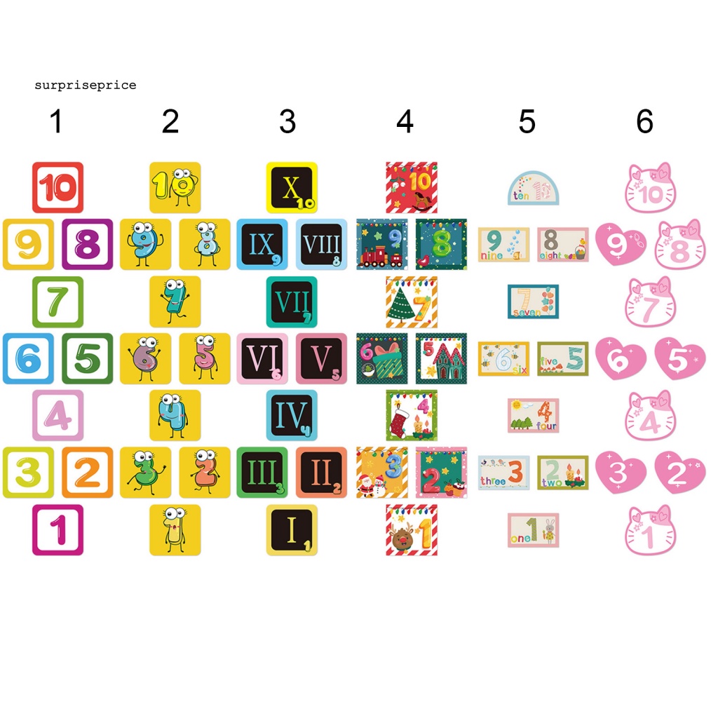 Set 10 Sticker Dán Sàn Nhà Họa Tiết Hoạt Hình Dễ Thương Bắt Mắt