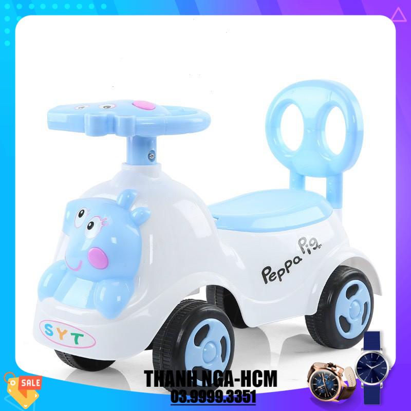 Xe lắc bơi cho bé có nhạc + còi,)Xe chòi chân hình Heo cho bé có nhạc