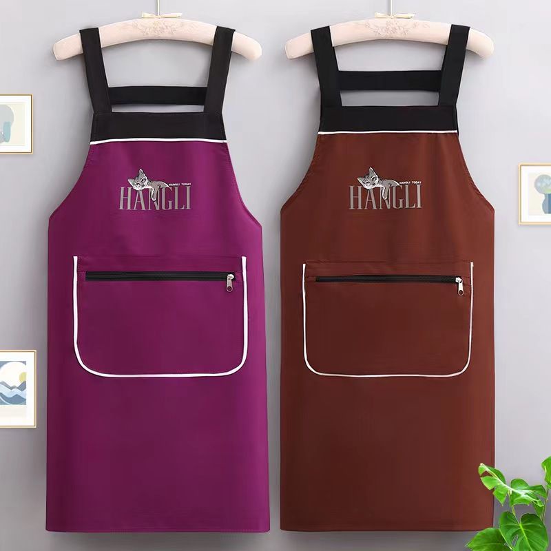 Tạp Dề Có Túi Khóa Kéo Thoáng Khí Chống Thấm Nước / Dầu Thời Trang Cho Nam Và Nữ