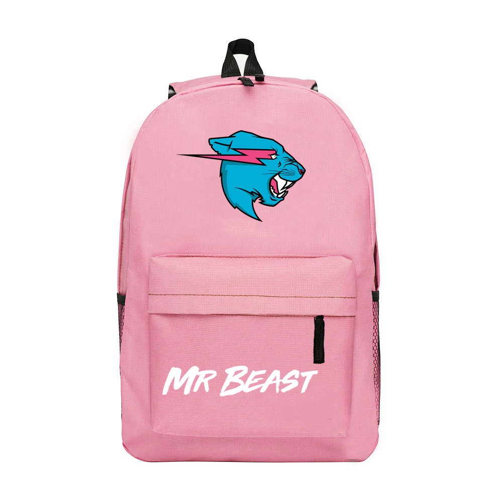 Mr Beast Balo Cỡ Lớn Thoáng Khí Có Khóa Kéo In Hình Mèo Tia Chớp Trẻ Trung