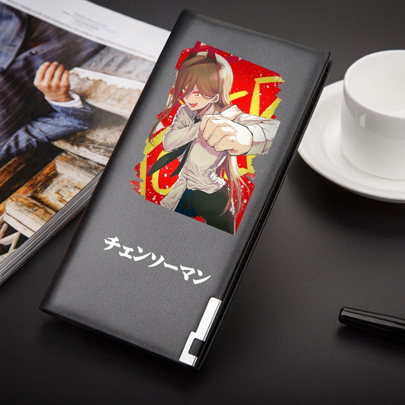 Sbh Ví Da pu Dáng Dài Sức Chứa Lớn Có Nhiều Ngăn Đựng Thẻ In Hình anime chainsaw man Thời Trang Cho Học Sinh shb