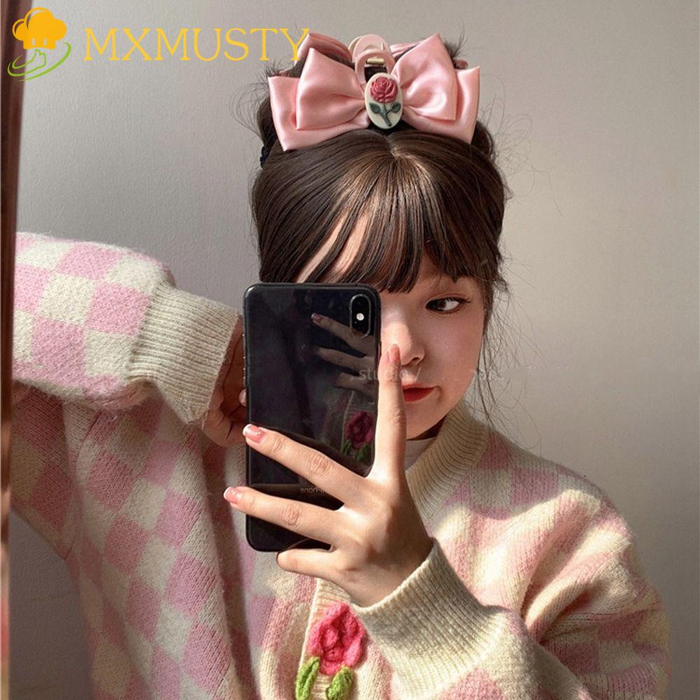 Kẹp Tóc Hình Hoa Hồng Thắt Nơ Phong Cách Hàn Quốc