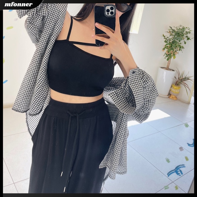 Áo Sơ Mi Caro Tay Dài Dáng Rộng Trẻ Trung Hợp Thời Trang Cho Bạn Gái