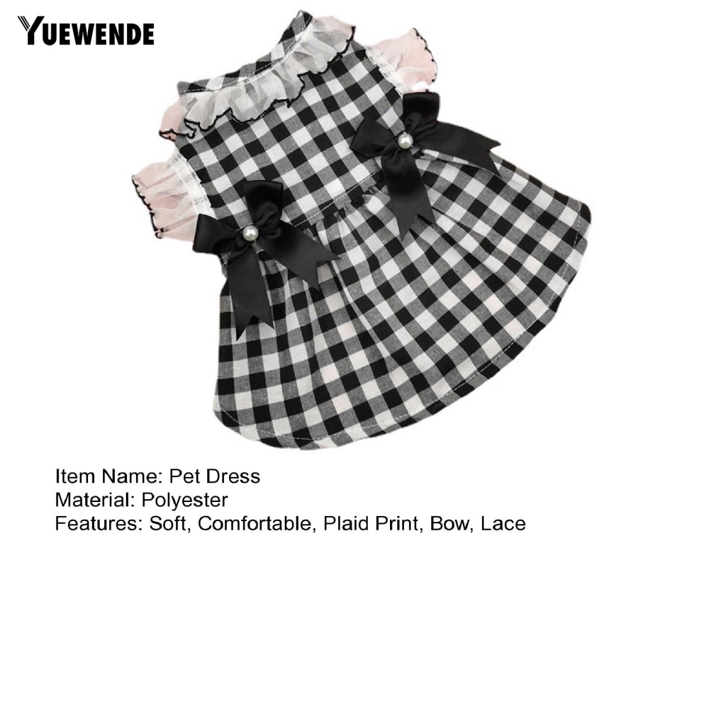 Đầm Họa Tiết Caro Đính Nơ Xinh Xắn Thoải Mái Thời Trang Mùa Hè Cho Thú Cưng