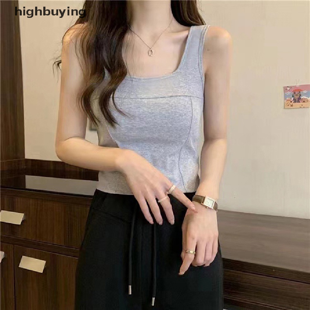 Áo Hai Dây Cổ Vuông Màu Sắc Thời Trang Quyến Rũ Cho Nữ