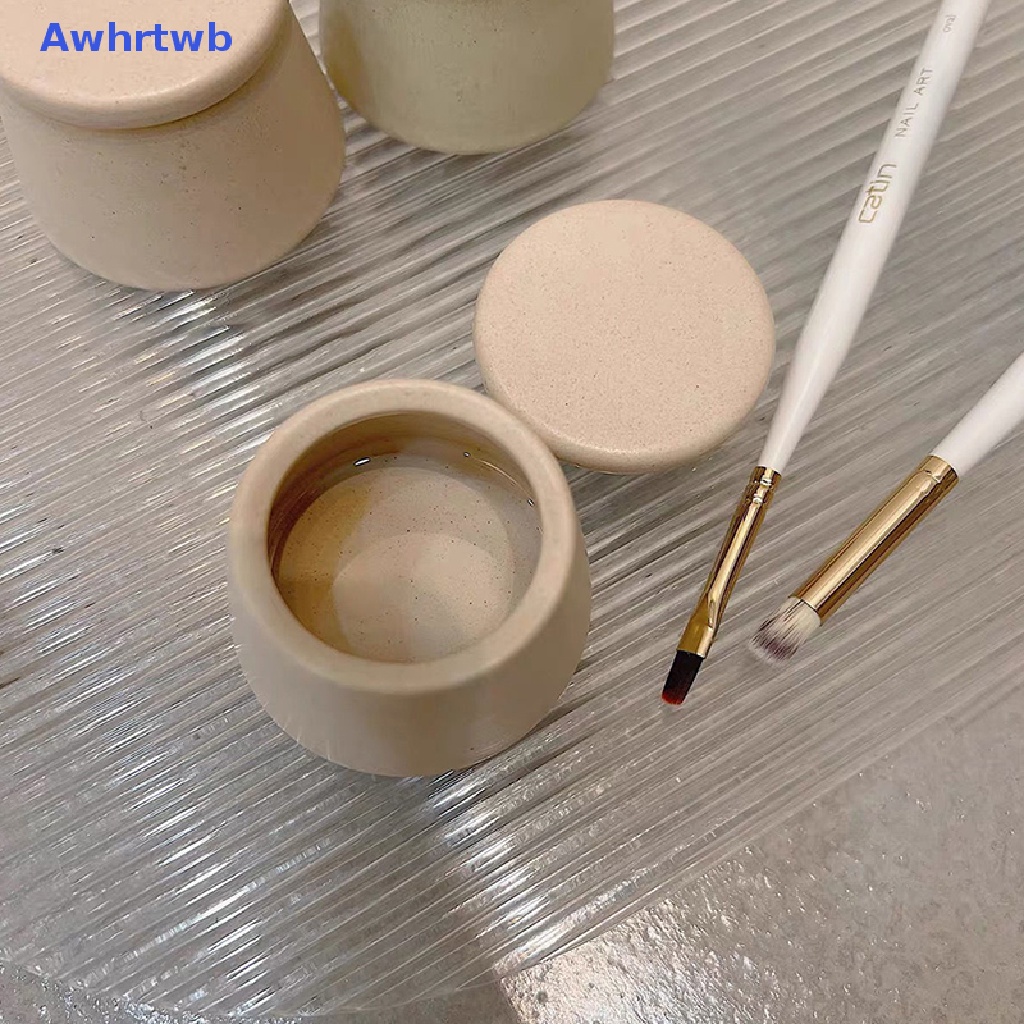 Cốc Sứ Dày Đựng Dung Dịch Tẩy Sơn Móng Tay Có Nắp Đậy Mới