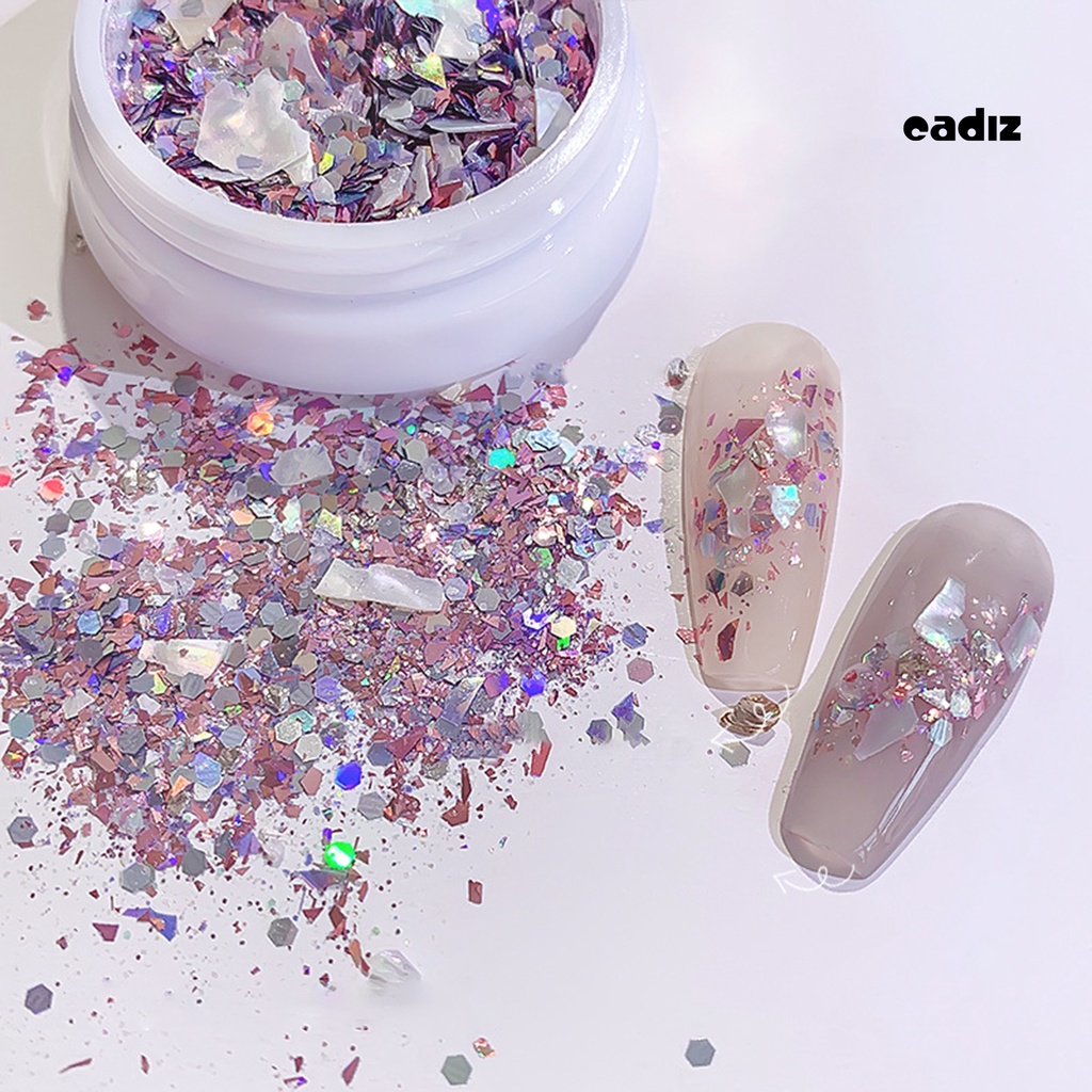 1 Hộp Sequin Lấp Lánh Hình Dạng Bất Đối Xứng Chống Va Chạm Trang Trí Móng Nghệ Thuật