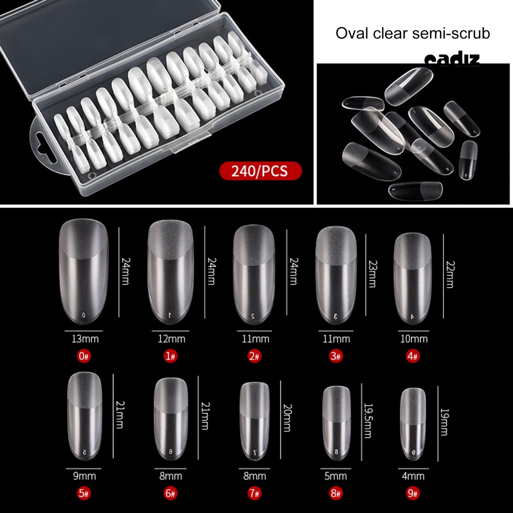 Hộp 240 Móng Tay Giả Trong Suốt Chắc Chắn Có Thể Tháo Rời
