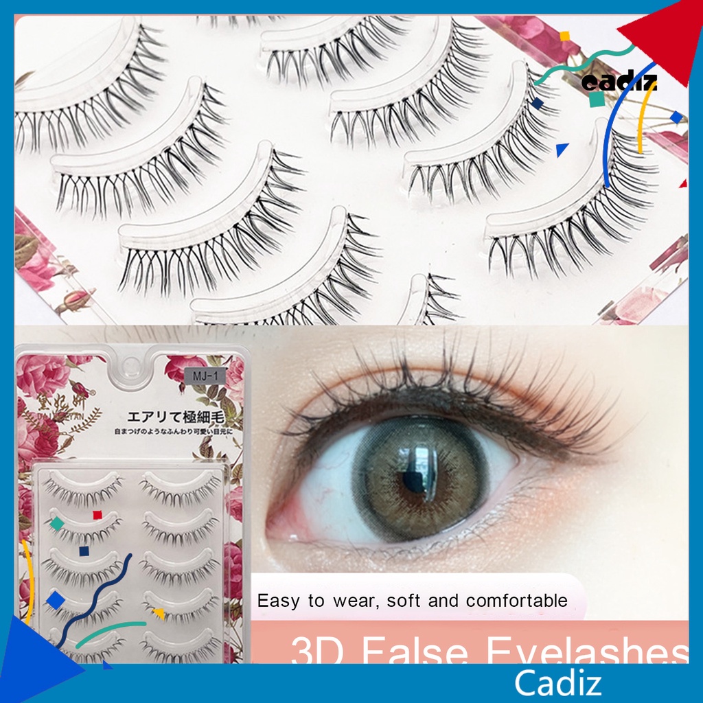 Hộp 5 Cặp Lông Mi Giả 3D Mềm Mại Thoải Mái Dễ Sử Dụng