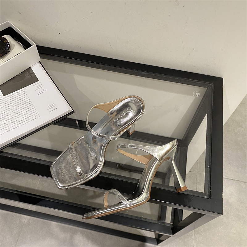 Sandal Cao Gót Mũi Vuông Thiết Kế Mới Thời Trang Mùa Hè 2023 Dành Cho Nữ