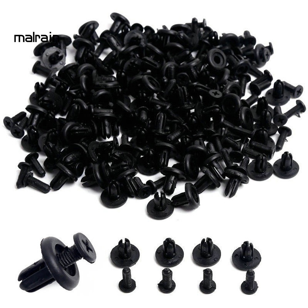 FENDER Bộ 100 Đinh Tán Nhựa 6mm Chuyên Dụng Cho Xe Hơi