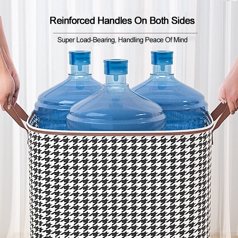 Túi Đựng Chăn Mền Bằng Vải Không Dệt Gọn Nhẹ Chống Ẩm / Bụi Bẩn Có Khóa Kéo Đôi