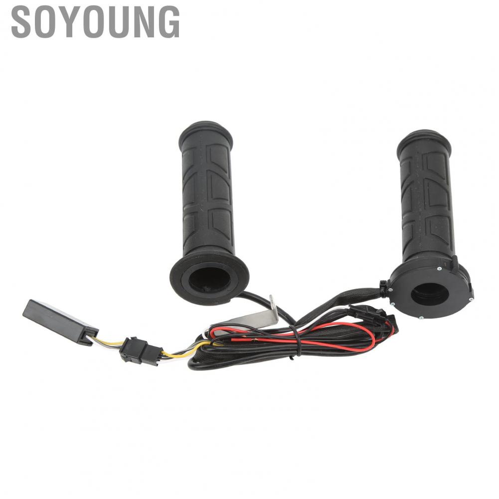 Soyoung Electric Hot Heated Handlebar Motorbike Grips Warmer Adjustable Temperature Easy Installation  Skid 12V DC for