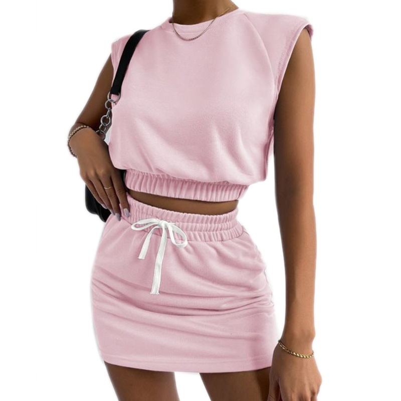 Xiangbao Set Áo Sơ Mi Cổ Thuyền Thắt Nơ Màu Trơn Co Giãn Thời Trang Hàng Ngày