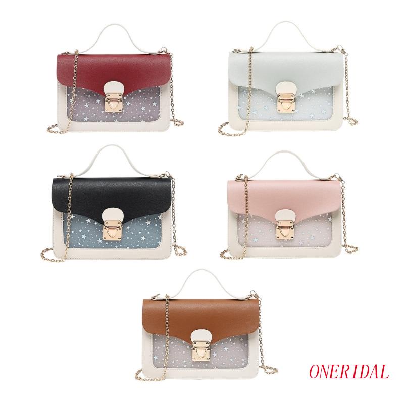 Túi Đeo Chéo Da PU Đính Sequin Hình Ngôi Sao Lấp Lánh Dành Cho Nữ