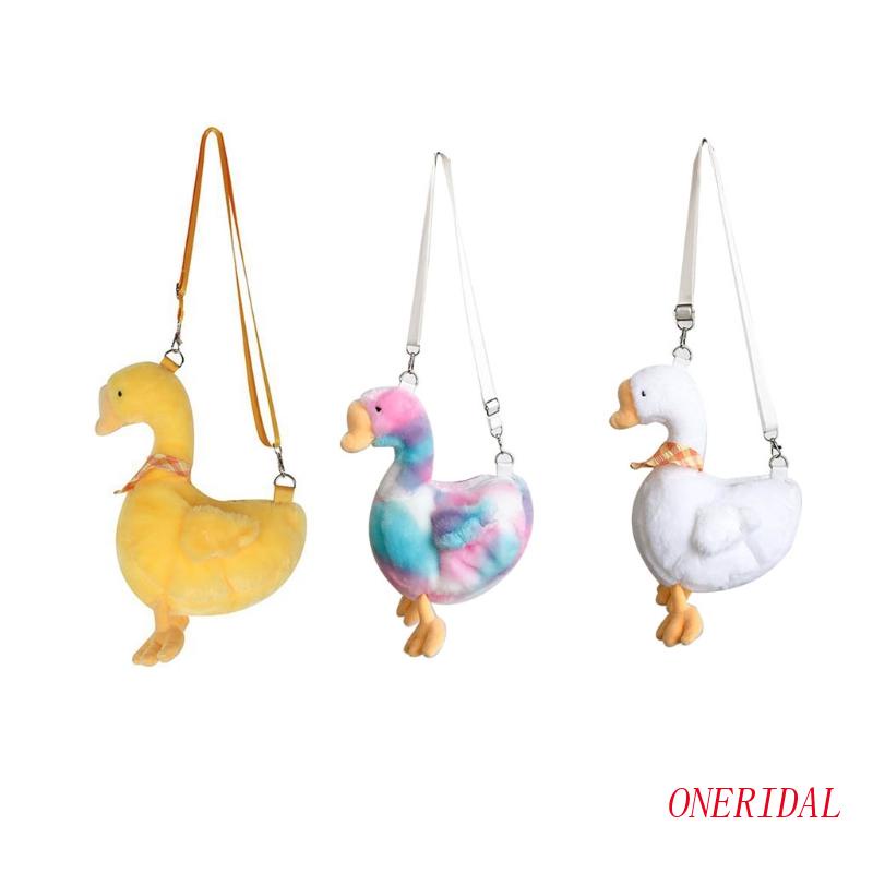 Túi Đeo Chéo Hình Chú Vịt Hoạt Hình Nhồi Bông Ngộ Nghĩnh Đáng Yêu