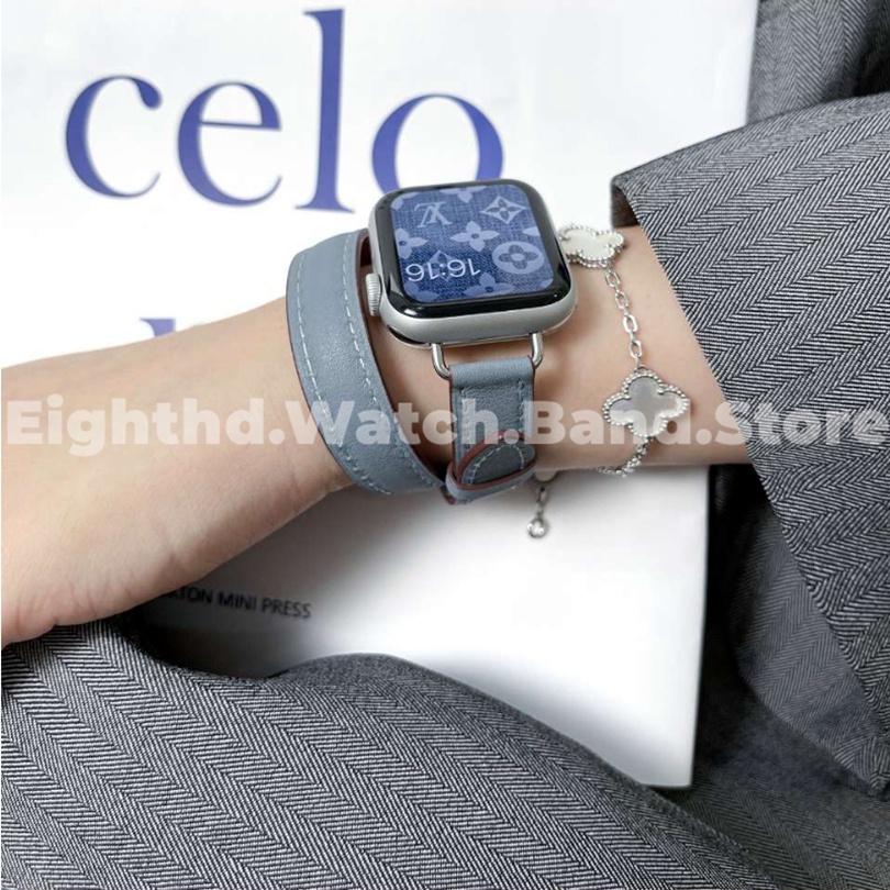 Dây Đeo Bằng Da Thật Cho Đồng Hồ Thông Minh iWatch 8 7 6 SE 5 4 3 2 1 Kích Thước 49mm 45mm 41mm 44mm 40mm 42mm 38mm