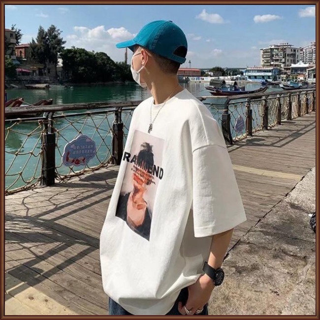 Áo Thun Tay Ngắn Cổ Tròn In Họa Tiết Nghệ Thuật Độc Đáo Thời Trang Cho Nam