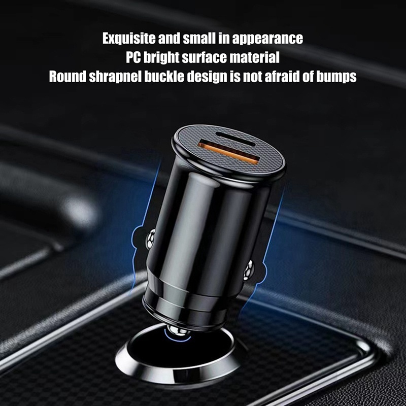 Tẩu Sạc Nhanh Mini USB C QC 4.0 45W 5A Type PD Màu Trắng Cho Xe Hơi