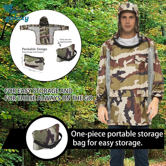 Galaxy Áo Khoác Chống Muỗi Siêu Mỏng Nhẹ Thoáng Khí Họa Tiết Rằn Ri Cá Tính