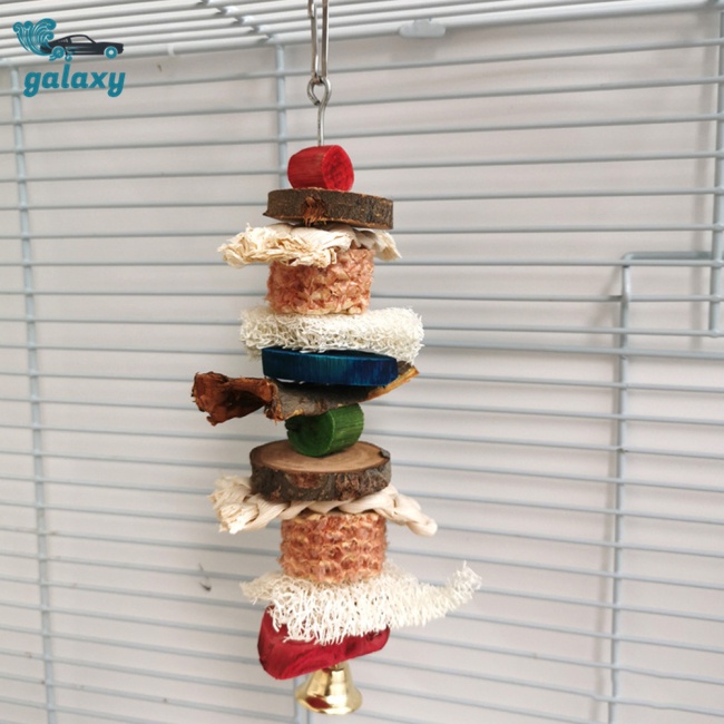 Galaxy Bộ Đồ Chơi Nhai Gặm Bằng Xơ Mướp Tự Nhiên Kích Thước Lớn / Vừa / Nhỏ Cho Chim Vẹt