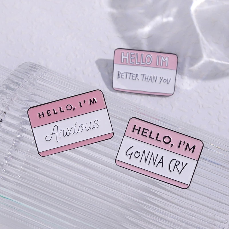 Ghim Cài Áo Hình Chữ Hello I 'M Awesome Vui Nhộn Dành Cho Bạn Bè