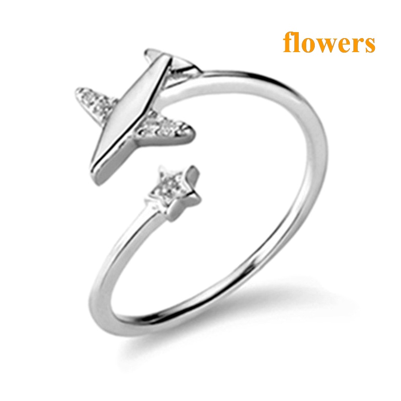 Nhẫn Hở Mạ Bạc 925 100% 925 Hình Hoa Thời Trang