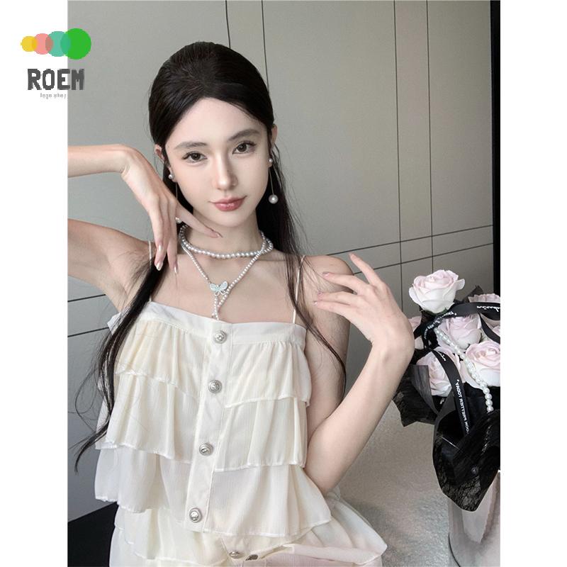 Pure Desire Fairy Set Áo Hai Dây Nhiều Tầng + Chân Váy Nửa Lớp Màu Muối Ngọt Ngào Có Thể Mặc Với Muối