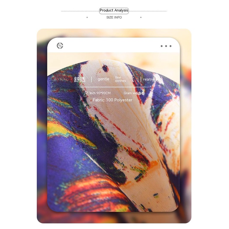 Khăn Quàng Cổ Hình Vuông Bằng Lụa In Họa Tiết Phong Cách Pháp Thời Trang Mùa Xuân 2023 Kích Thước 90 * 90cm