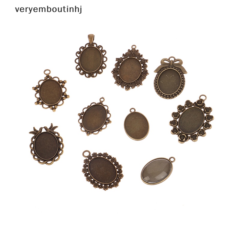 Set 10 Đế Đỡ Mặt Dây Chuyền Hình Oval 18 * 25MM