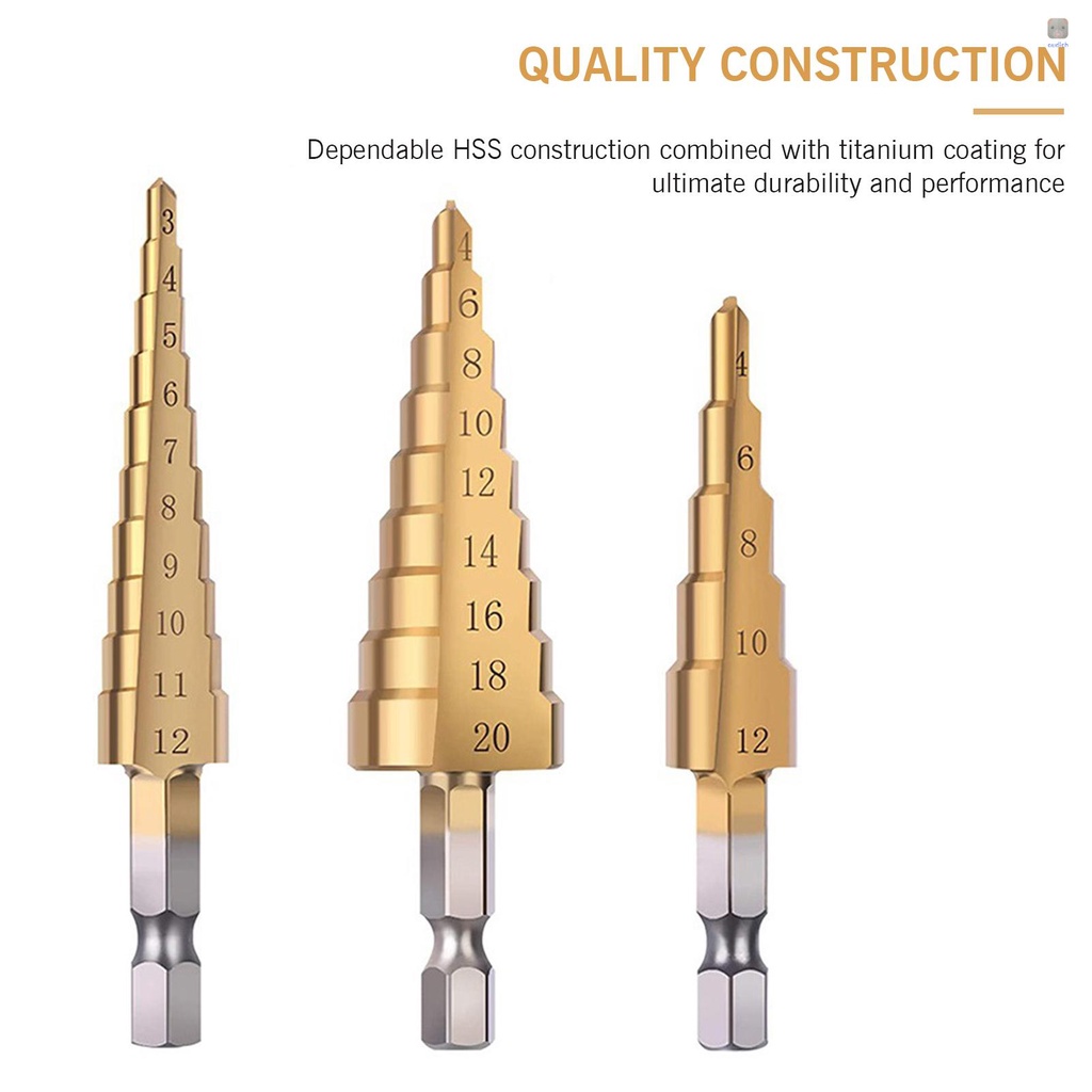 Bộ 4 Mũi Khoan Thép Gió HSS Tốc Độ Cao Nhiều Lỗ Tự Động Chuyên Dụng Cho Nhựa / Kim Loại / Gỗ