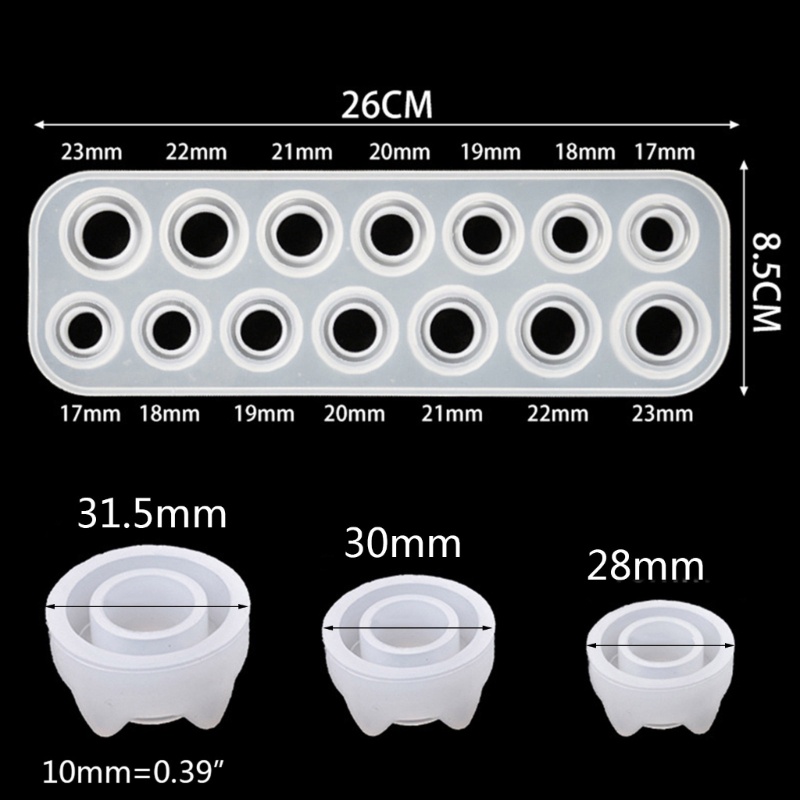Khuôn Silicone 17 Ngăn Làm Nhẫn, Vòng cổ