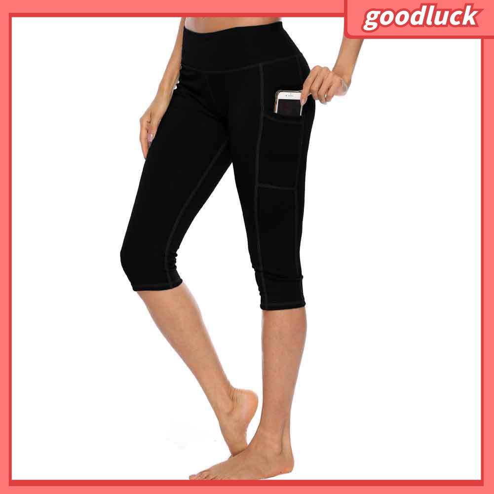 Quần Legging Tập Yoga Lưng Cao Màu Trơn Có Túi Hai Bên Dành Cho Nữ