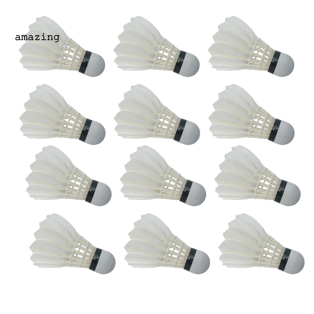 Set 12 Trái Cầu Lông Tập Luyện Chống Gió Độ Co Giãn Cao