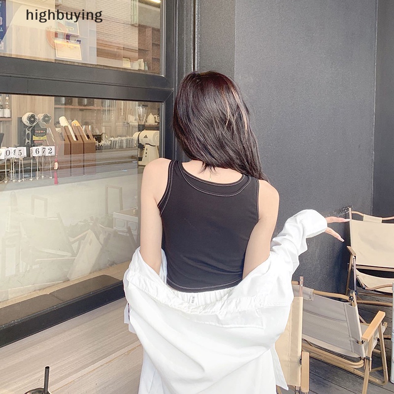 Hbvn Belle Áo Crop Top Giả Hai Lớp Không Tay Dáng Ôm Phong Cách Retro Mỹ Cho Nữ Modish