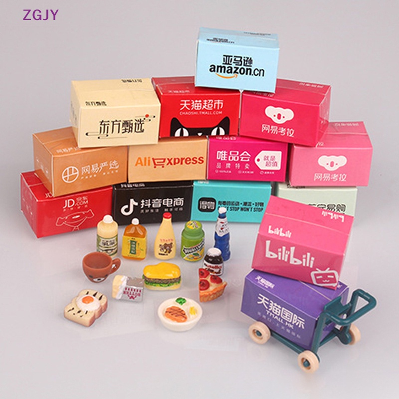 1 Hộp Giao Hàng mini Trang Trí Nhà Búp Bê Mới