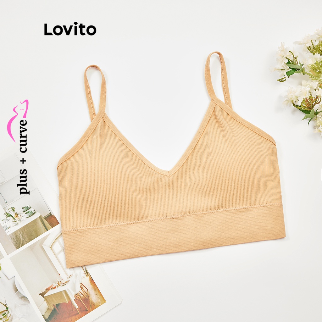 Áo ngực thể thao Lovito dây mảnh màu trơn thường ngày tôn dáng size lớn cho nữ LPS09080 (Mơ/Nâu/Trắng/Xanh lam/Đen)