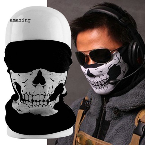 Khẩu Trang Nửa Mặt Giữ Ấm Đa Năng Hình Đầu Lâu Dùng Khi Đi Xe Máy / Xe Đạp