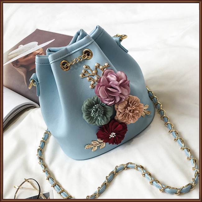 Túi Xách Rút Dây Họa Tiết Hoa Thời Trang Cho Nữ