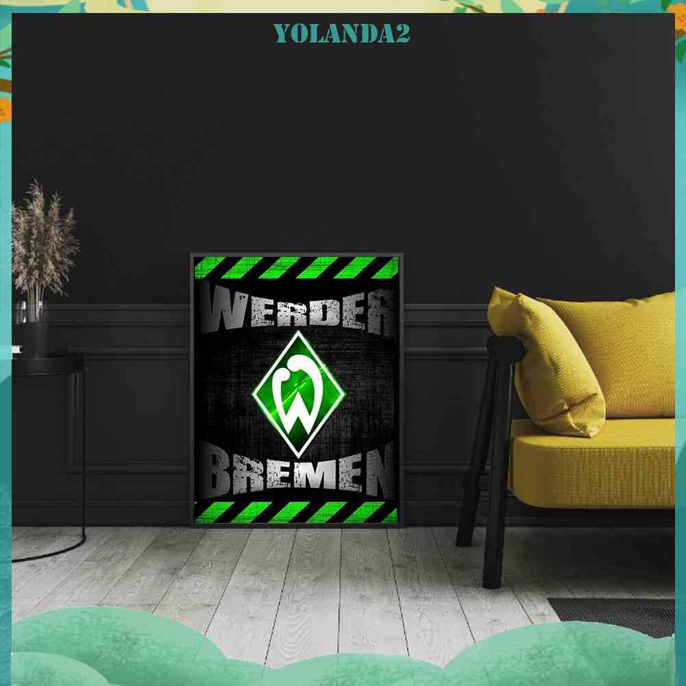 Tranh Đính Đá Kim Cương Toàn Diện Hình Logo Câu Lạc Bộ Bóng Đá Werder