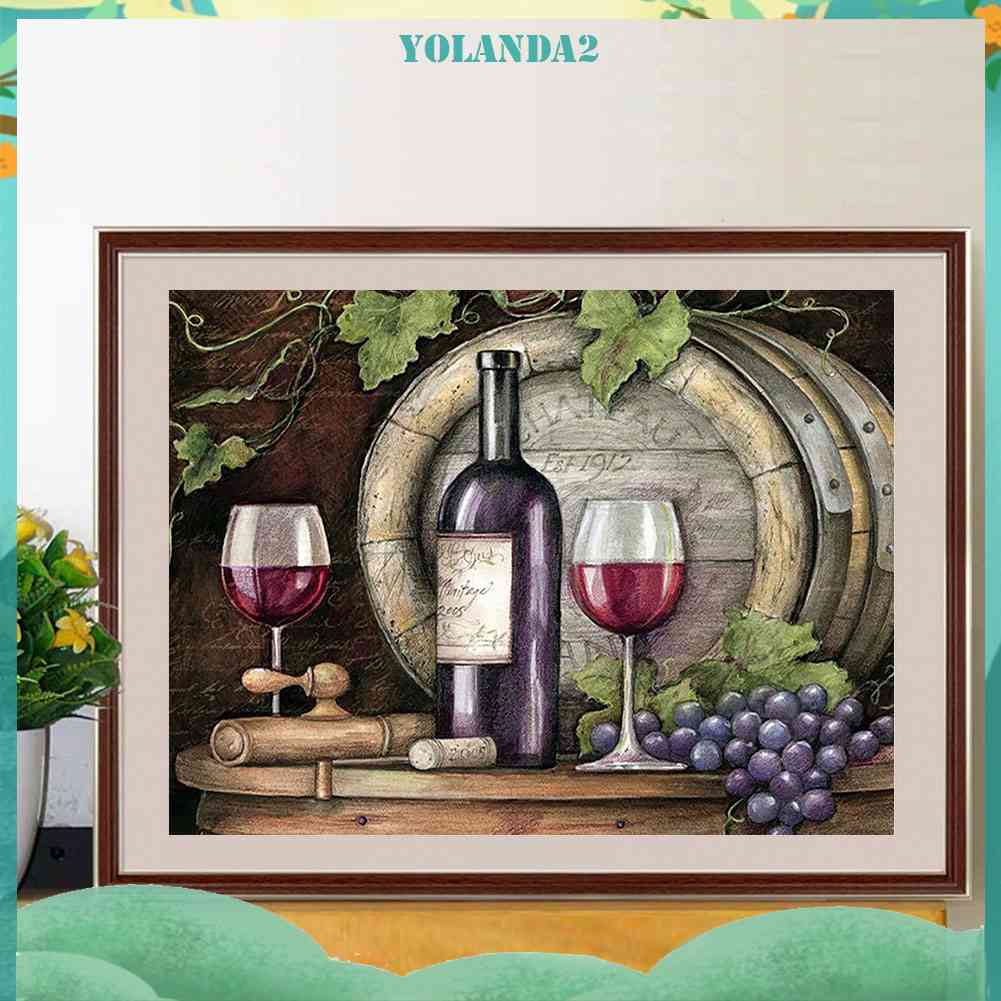 Bộ Tranh Đính Đá Diy Hình Thùng Rượu Độc Đáo Sáng Tạo