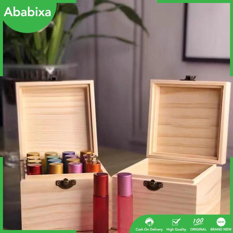 Giá Đỡ Lọ Tinh Dầu / Nước Hoa 16 Ngăn Bằng Gỗ Tiện Dụng Cho Gia Đình