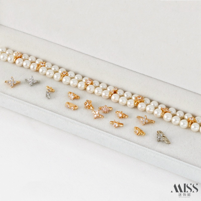 Hạt Cườm Hai Hàng Ba Hàng Màu Vàng 14k Làm Vòng Tay / Dây Chuyền diy